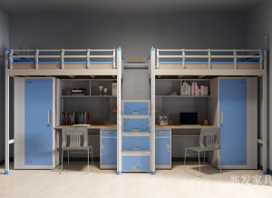 Product picture：Furniture factory 兆发家具 Office furniture products 《White and blue contrasting apartment bed》议价