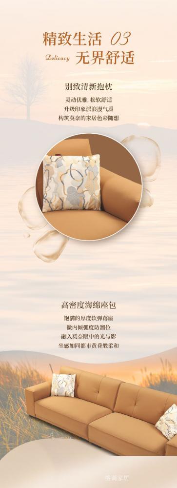 格调家居Diary-当「印象派」的落日棕染上客厅，连时光都变得慵懒
芝华仕格调布艺 印象派  客厅【图4】