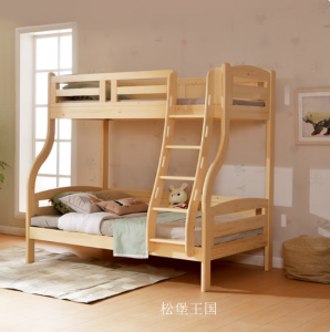 Product picture：Furniture factory松堡王国Children's furnitureproduct name《Modern All-Solid Wood Bunk Bed Frame》议价