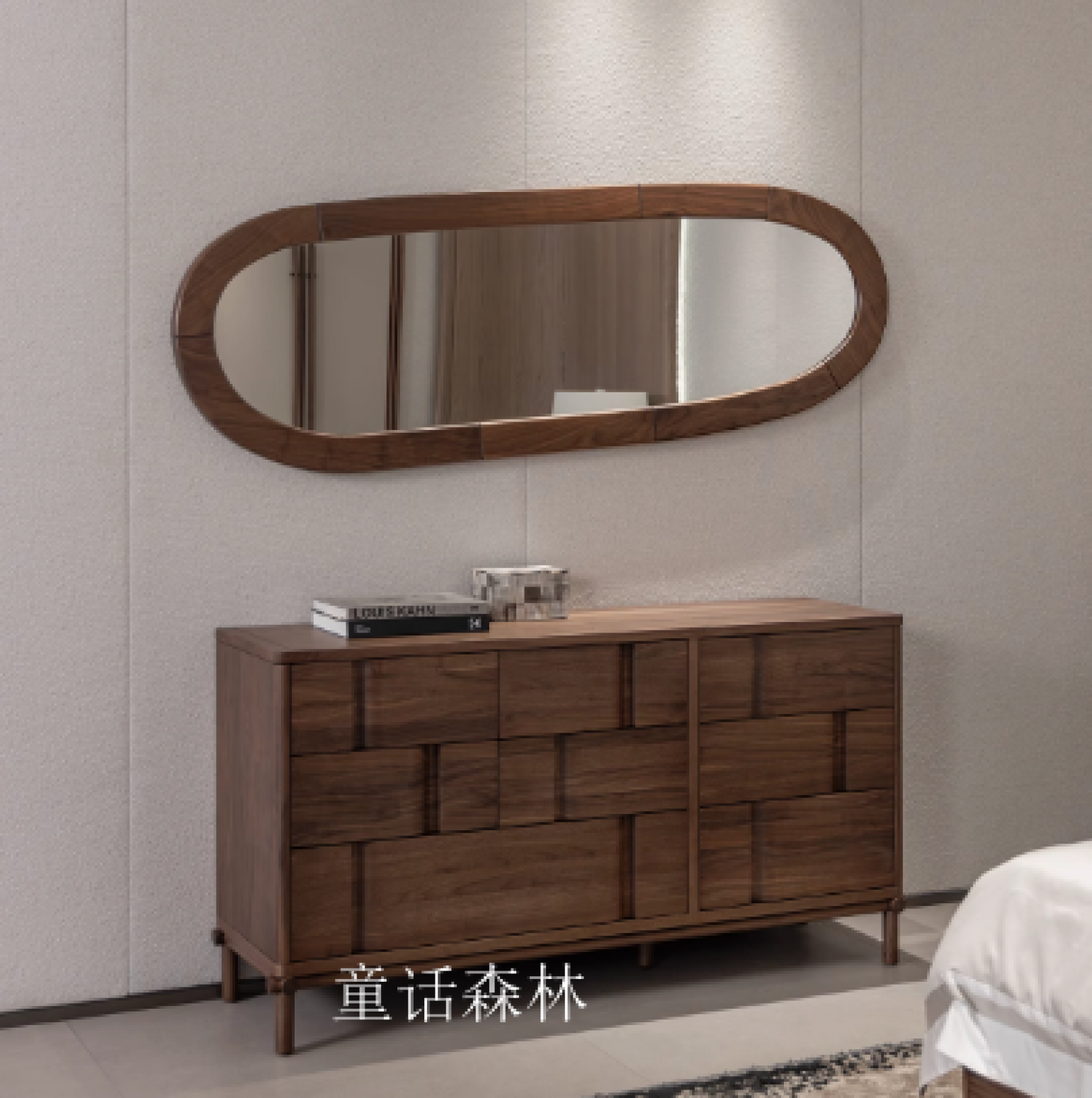 童话森林Home Furniture产品《Black walnut wall-mounted mirror》