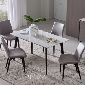 Product picture：Furniture factory朗萨家私Home Furnitureproduct name《Modern Minimalist Porcelain Slab Dining Set》议价
