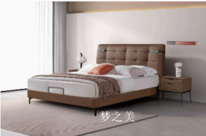 Product picture：Furniture factory梦之美Home Furnitureproduct name《Premium Top-Grain Leather Bed》议价