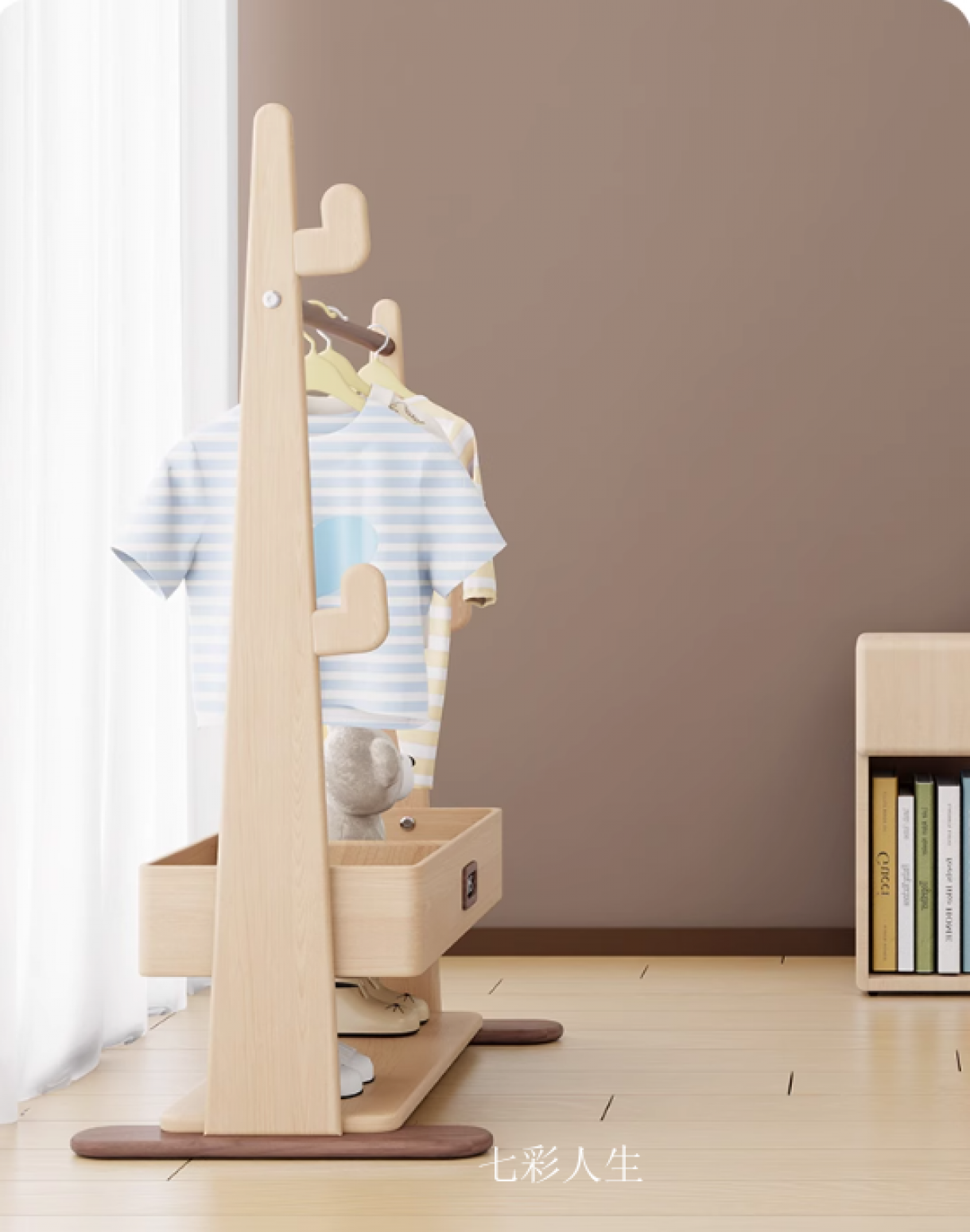 七彩人生Children's furnitureProduct《Casual Solid Wood Guest Room Storage Cabinet》【图0】