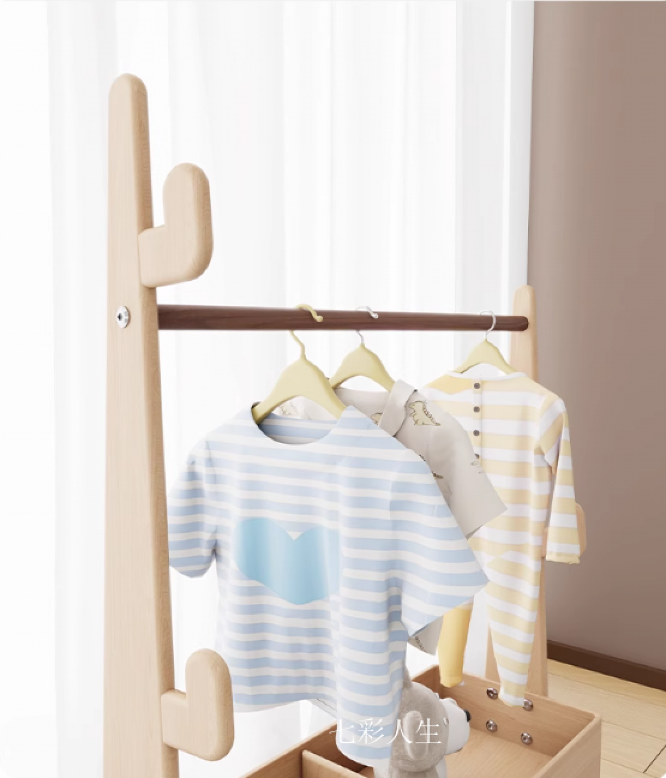 七彩人生Children's furnitureProduct《Casual Solid Wood Guest Room Storage Cabinet》【图1】