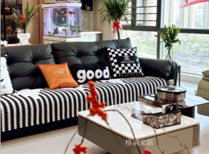 Product picture：Furniture factory格调家居Home Furnitureproduct name《Minimalist Upholstered Leather Sofa》议价