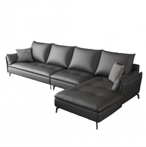 Product picture：Furniture factory晚安家居Home Furnitureproduct name《Modern Top-Grain Leather Sofa》议价