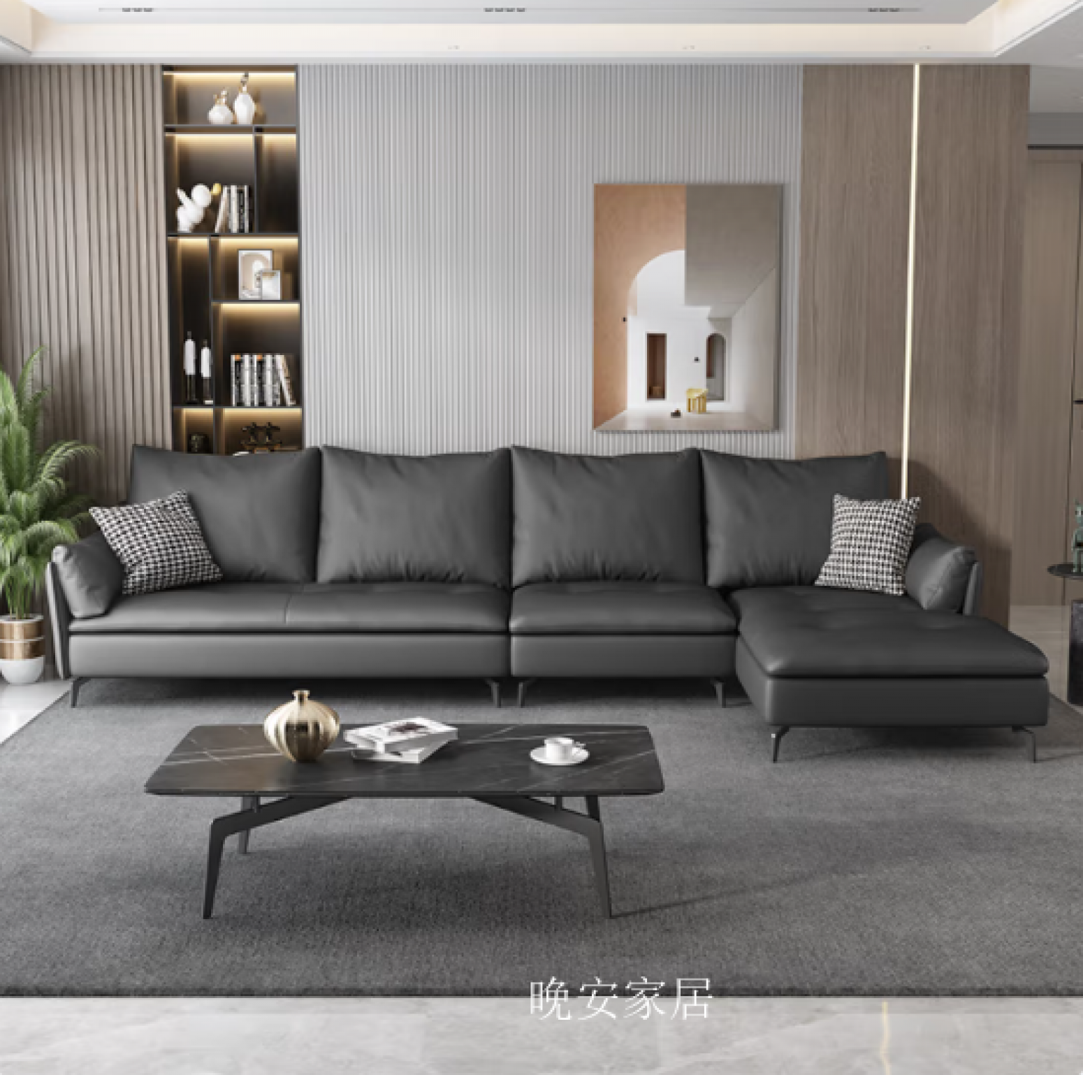 晚安家居Home FurnitureProduct《Modern Top-Grain Leather Sofa》【图2】