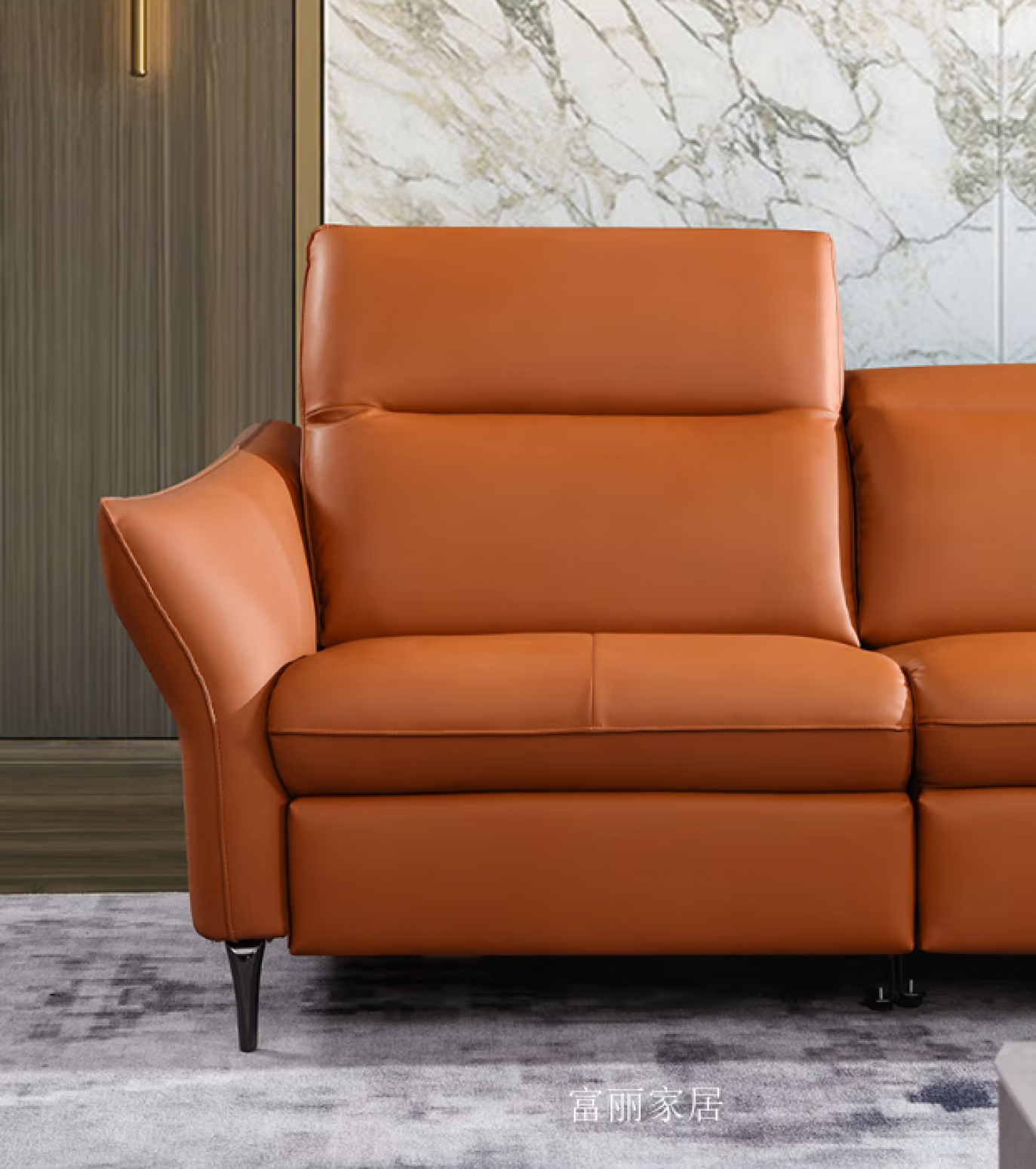 富丽家居Home FurnitureProduct《Leather Lounge Sofa with Cowhide Accents》【图6】