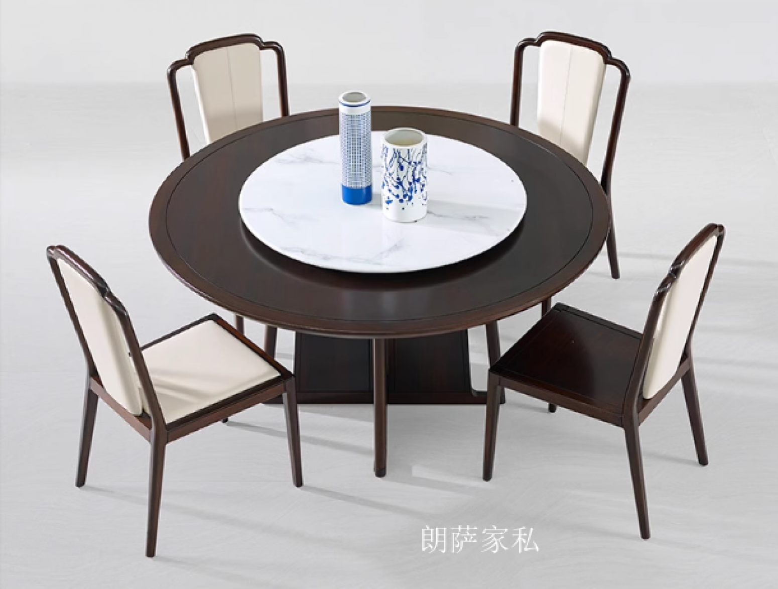 朗萨家私Home FurnitureProduct《Solid Wood Round Dining Table with Lazy Susan》【图1】
