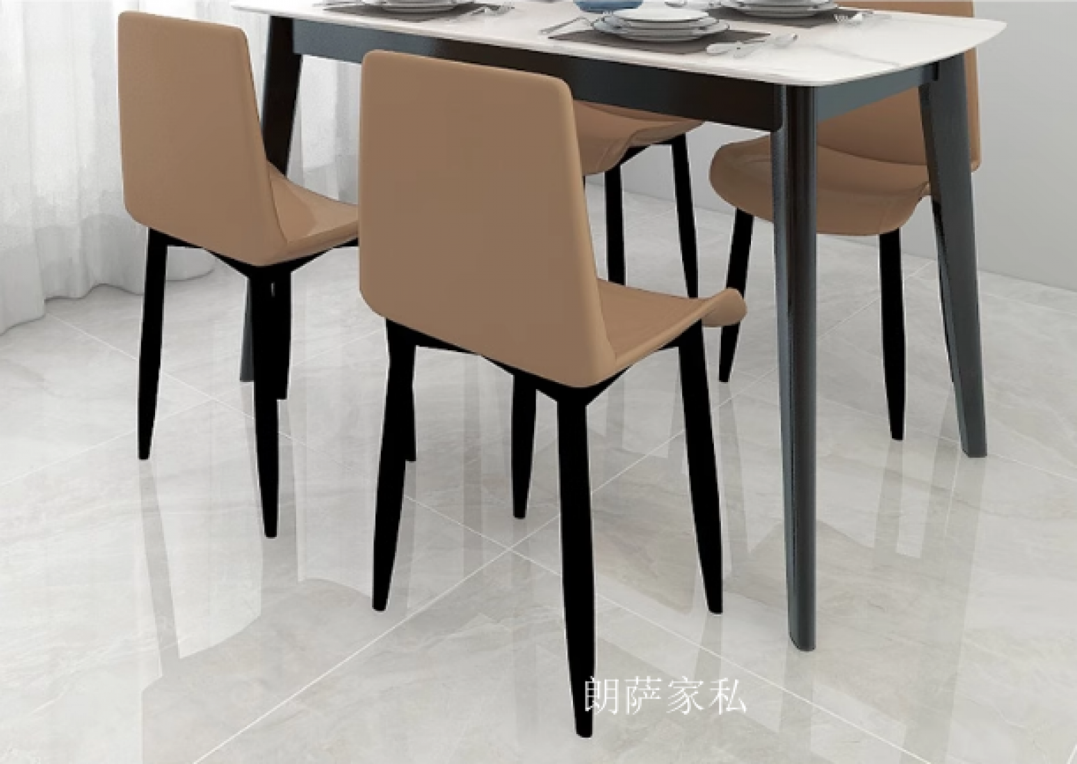 朗萨家私Home FurnitureProduct《Modern Minimalist Porcelain Slab Dining Set》【图1】
