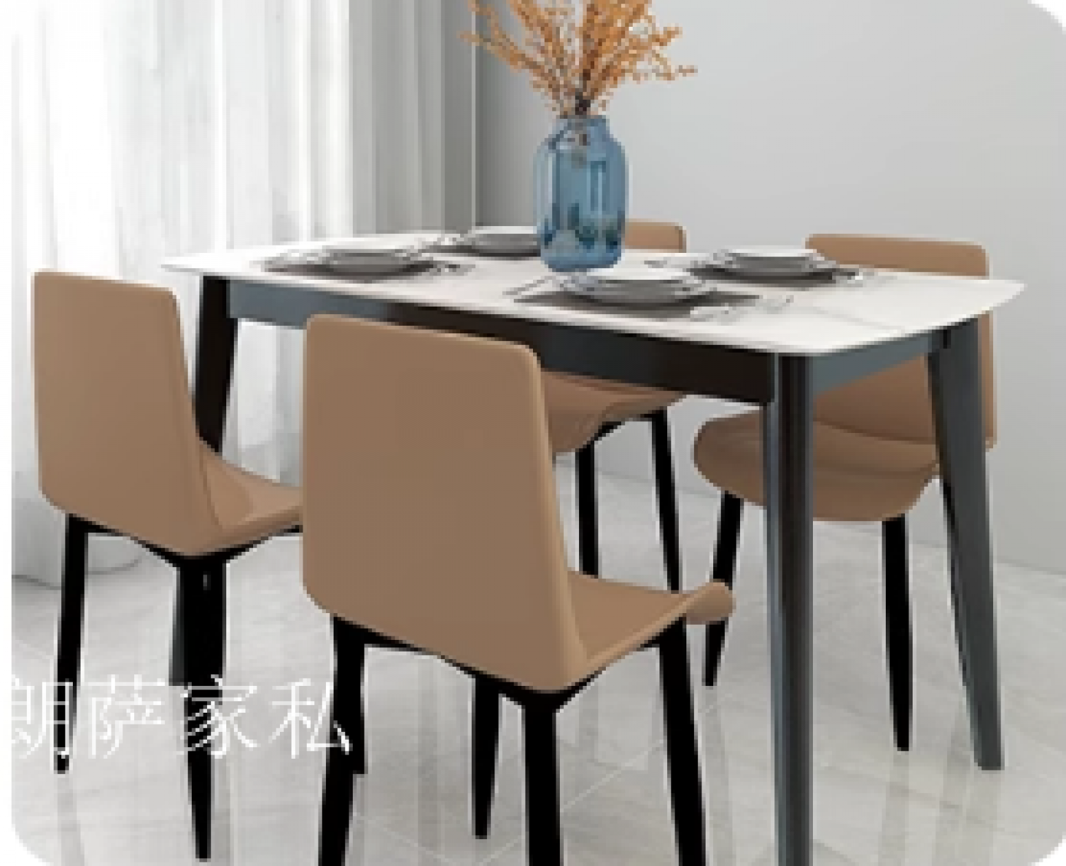 朗萨家私Home FurnitureProduct《Modern Minimalist Porcelain Slab Dining Set》【图4】
