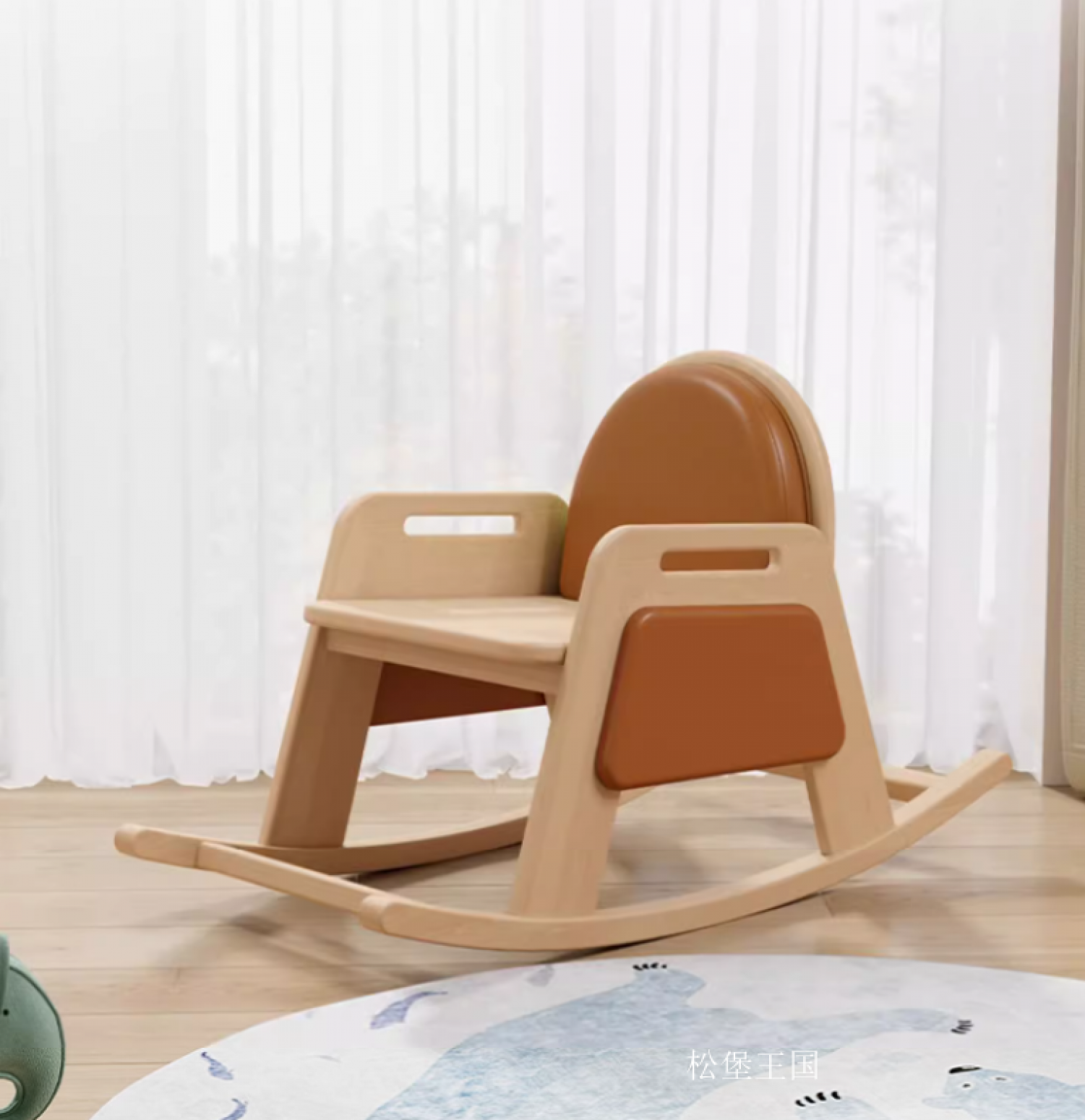松堡王国Children's furnitureProduct《Solid Wood Kids Rocking Chair》【图1】