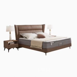 Product picture：Furniture factory卡路福Home Furnitureproduct name《Minimalist Yellow Cowhide & Goose Down Bed Frame》议价
