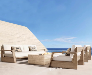 Product picture：Furniture factory东辉户外Outdoor  furnitureproduct name《Modern Outdoor Teak Sofa Set for Leisure》议价