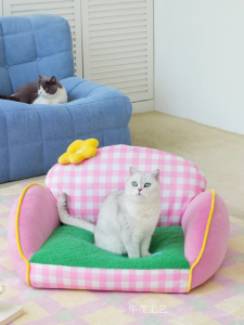 Product picture：Furniture factory华茂工艺Pet furnitureproduct name《Multicolor Flower Pet Sofa》议价