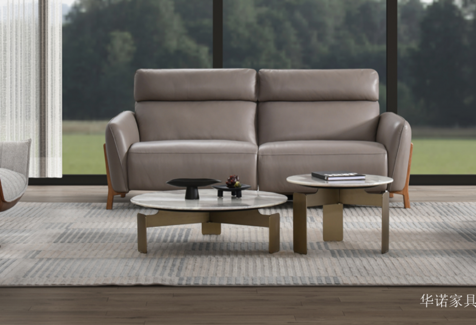 华诺家具Home FurnitureProduct《Marble round coffee table set》【图5】
