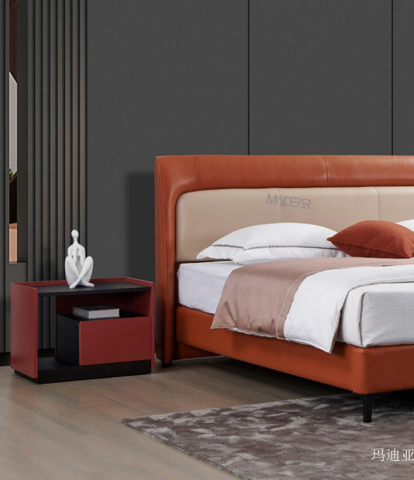 玛迪亚 Home Furniture Product 《Madera Italian genuine leather bed》【图0】