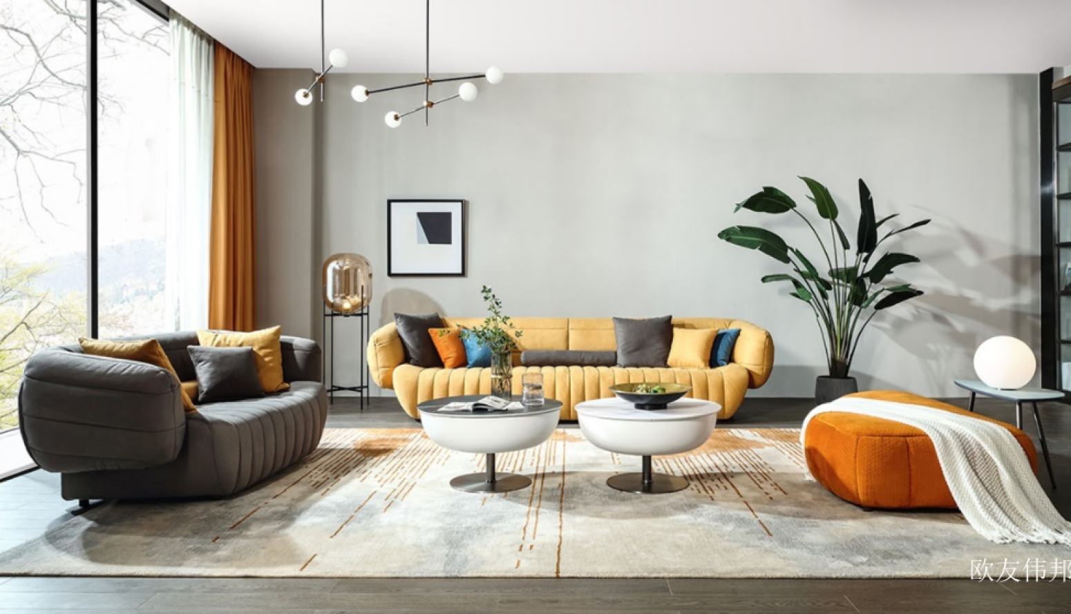 欧友伟邦 Home Furniture Product 《Colorful throw pillow sofa》【图0】