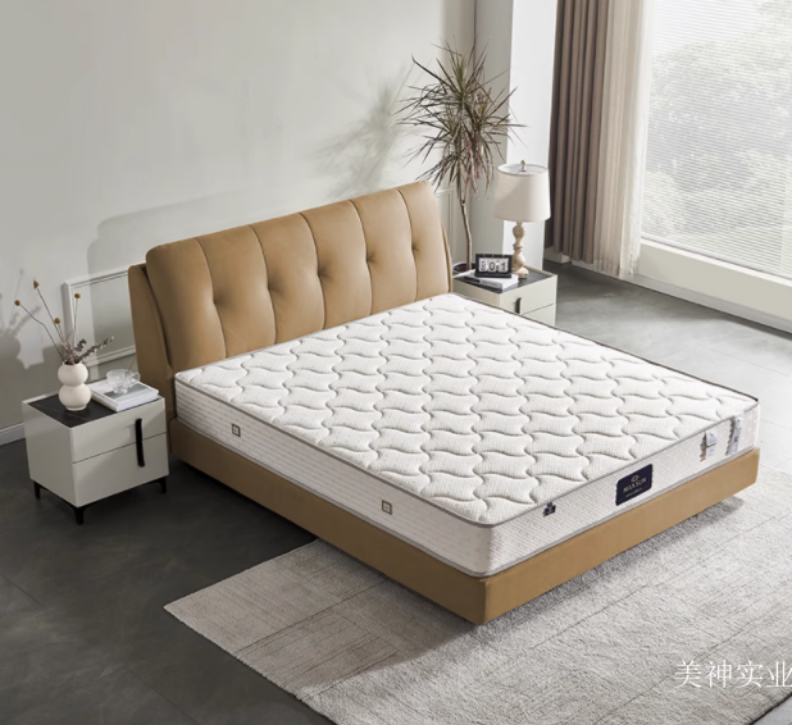 美神实业 Home Furniture Product 《Meishen green cowhide bed》【图3】
