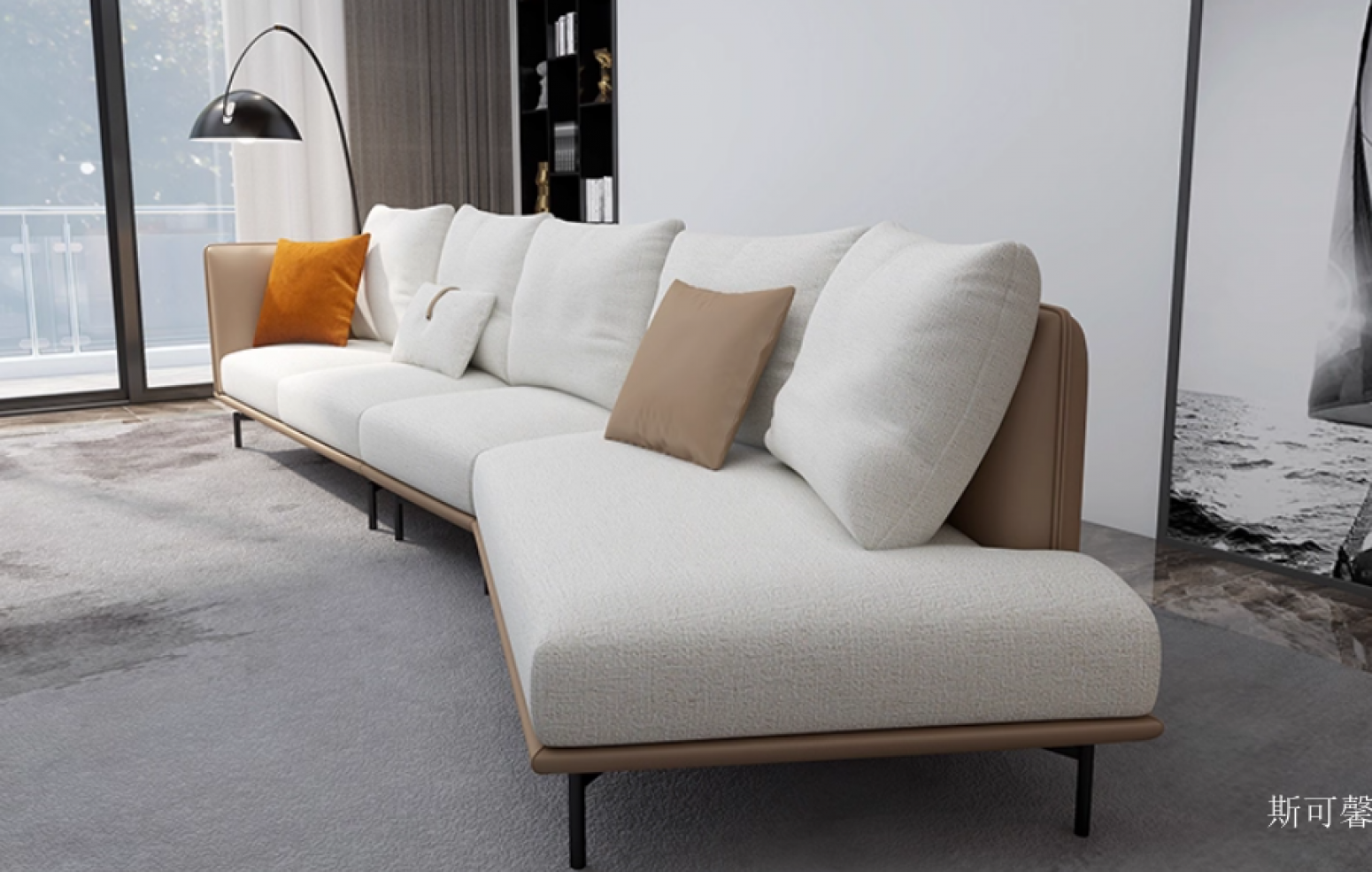 斯可馨 Home Furniture Product 《Living Room Combination Fabric Sofa​》【图0】