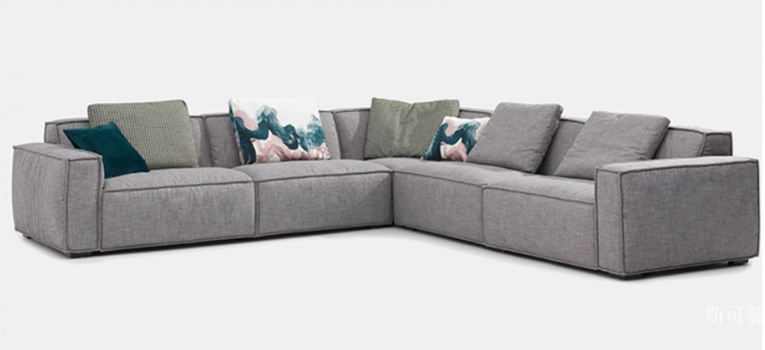斯可馨 Home Furniture Product 《Italian Minimalist Linen-Cotton Fabric Sofa》【图2】
