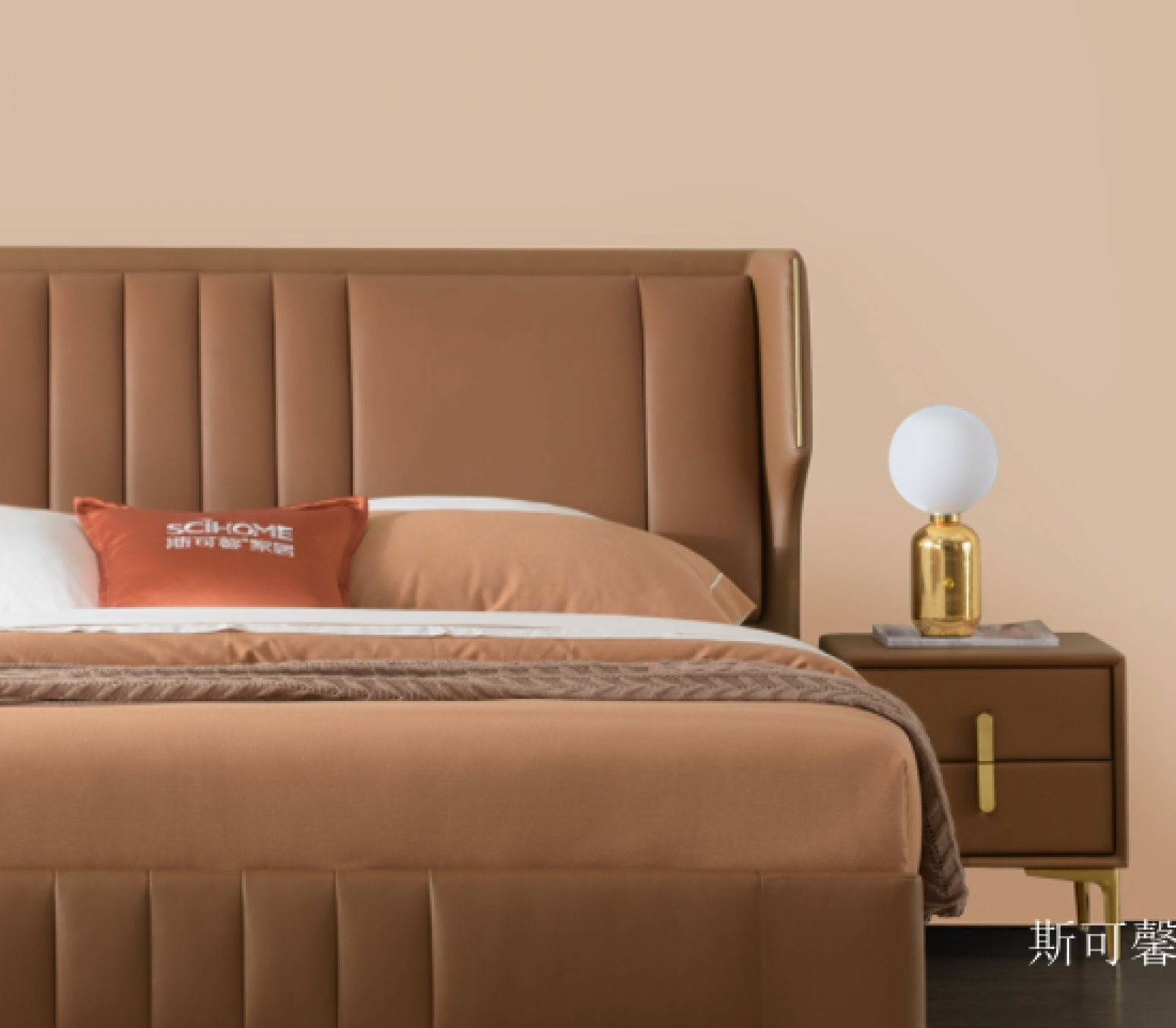 斯可馨 Home Furniture Product 《​Italian Light Luxury Full-Grain Cowhide Bed》【图1】