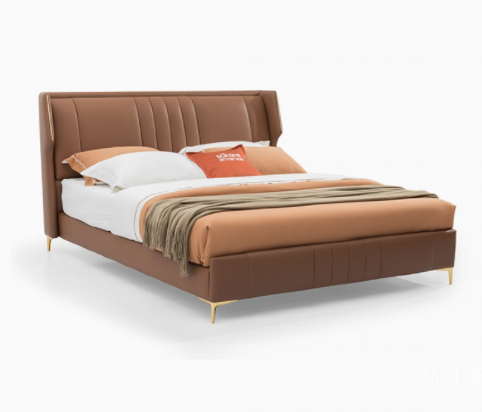 斯可馨 Home Furniture Product 《​Italian Light Luxury Full-Grain Cowhide Bed》【图2】