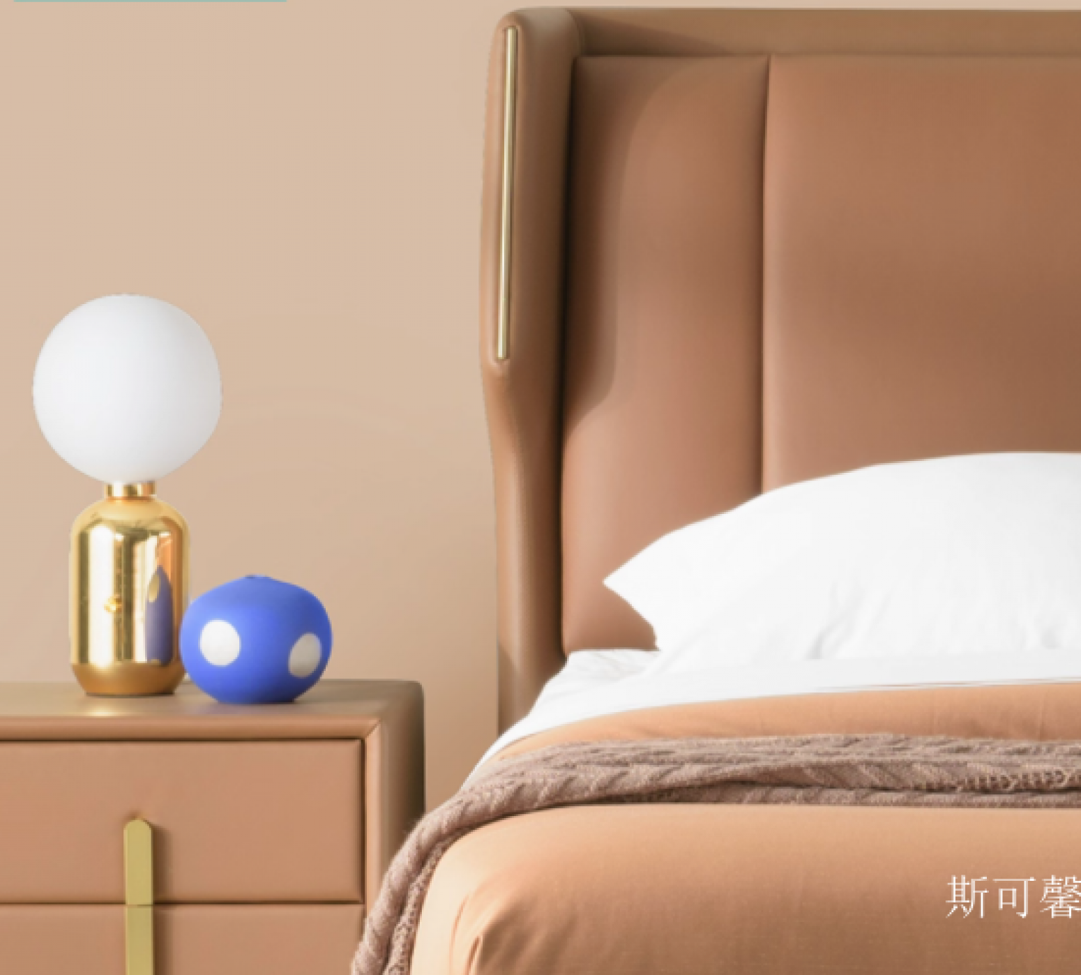 斯可馨 Home Furniture Product 《​Italian Light Luxury Full-Grain Cowhide Bed》【图3】