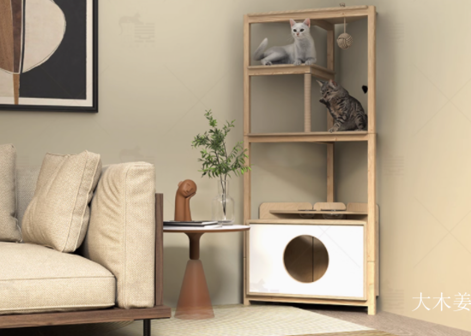 大木姜 Pet furniture Product 《Corner cat climbing frame》【图0】