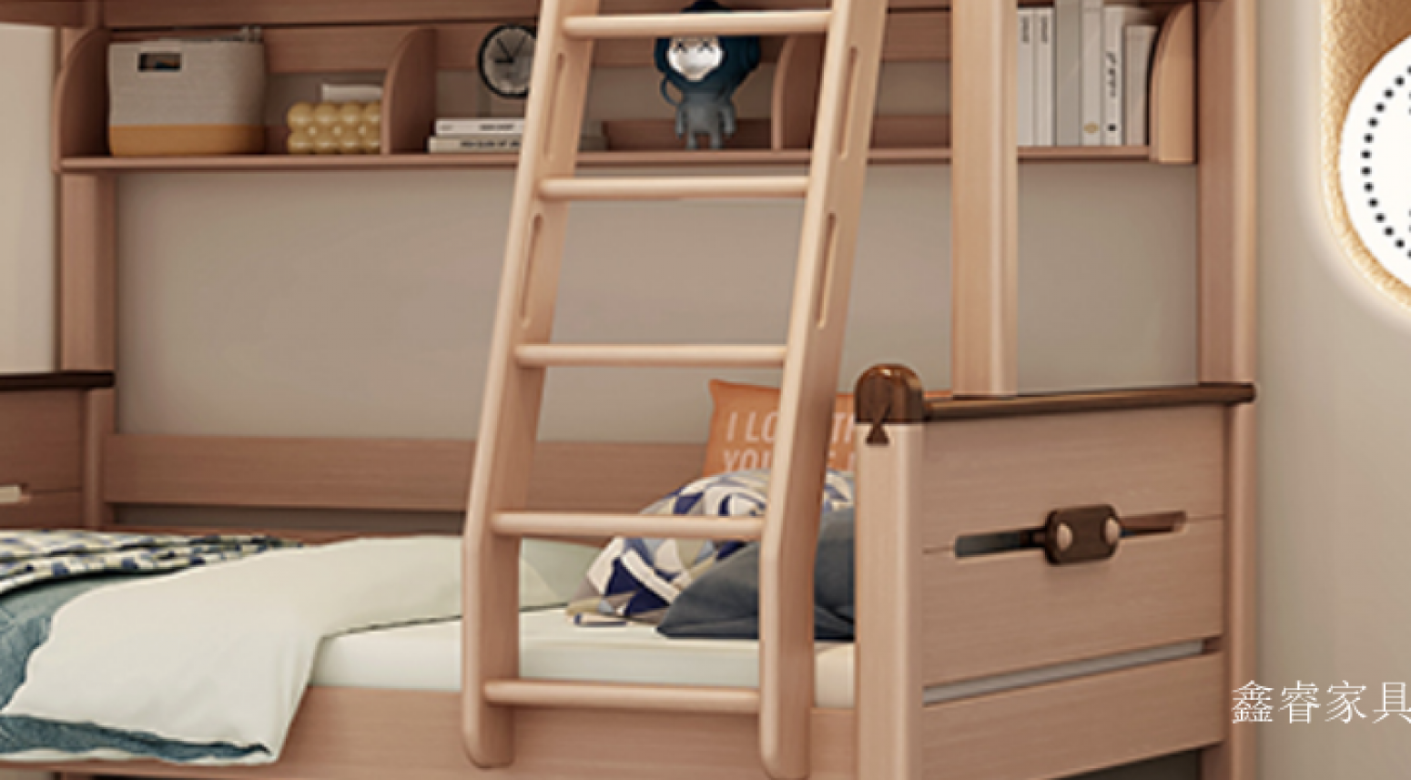鑫睿家具 Children's furniture Product 《Children's solid wood bunk bed》【图1】