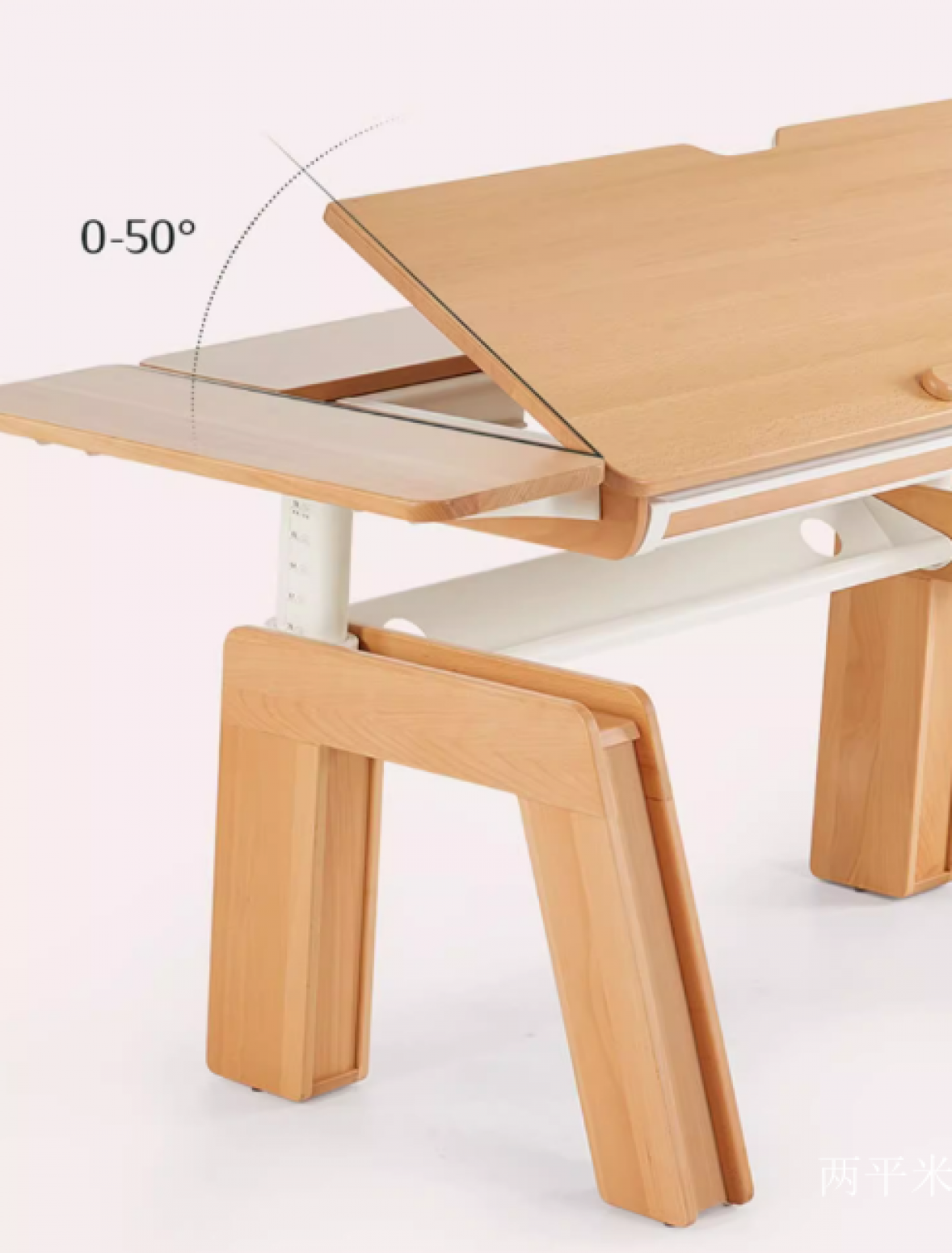 两平米 Children's furniture Product 《Height-adjustable wooden study desk》【图2】