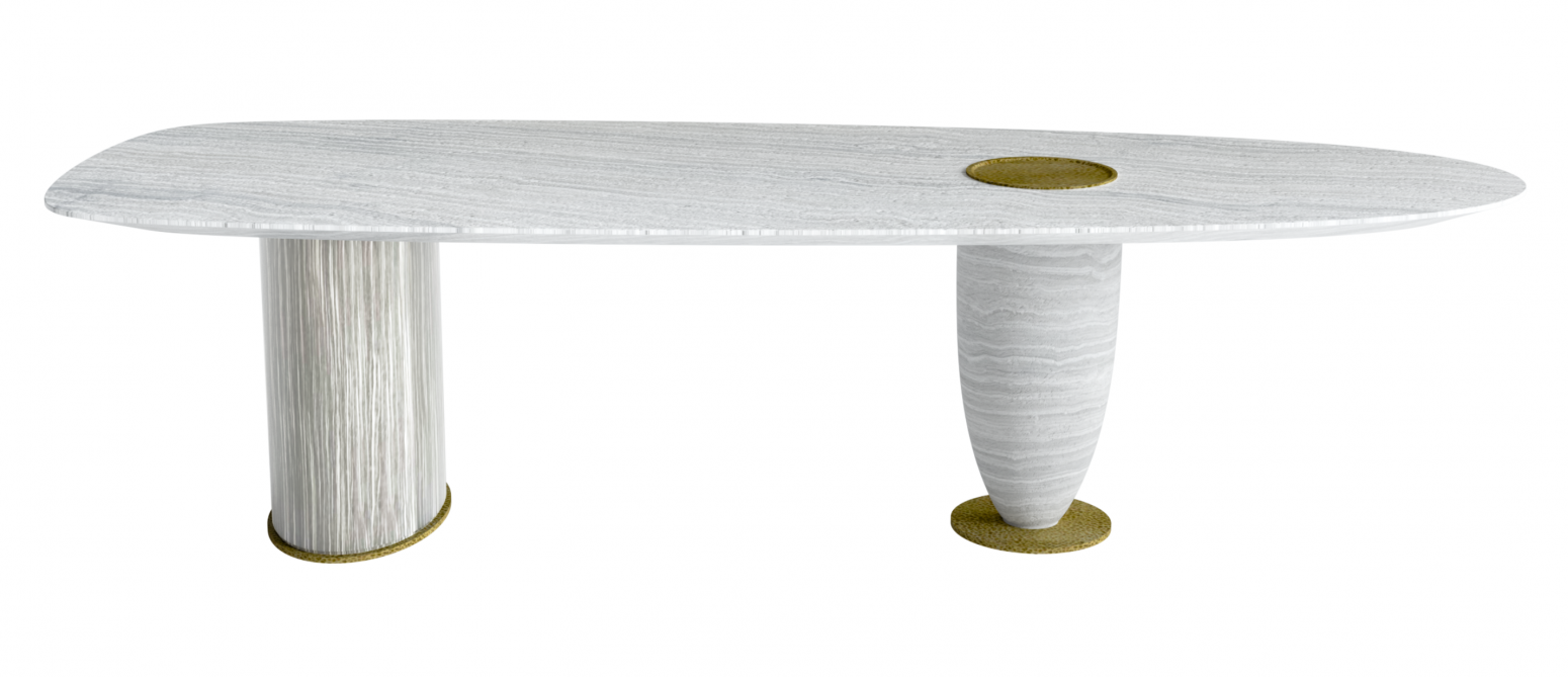 志豪家具 Home Furniture Product 《Marble double-column art dining table》【图2】