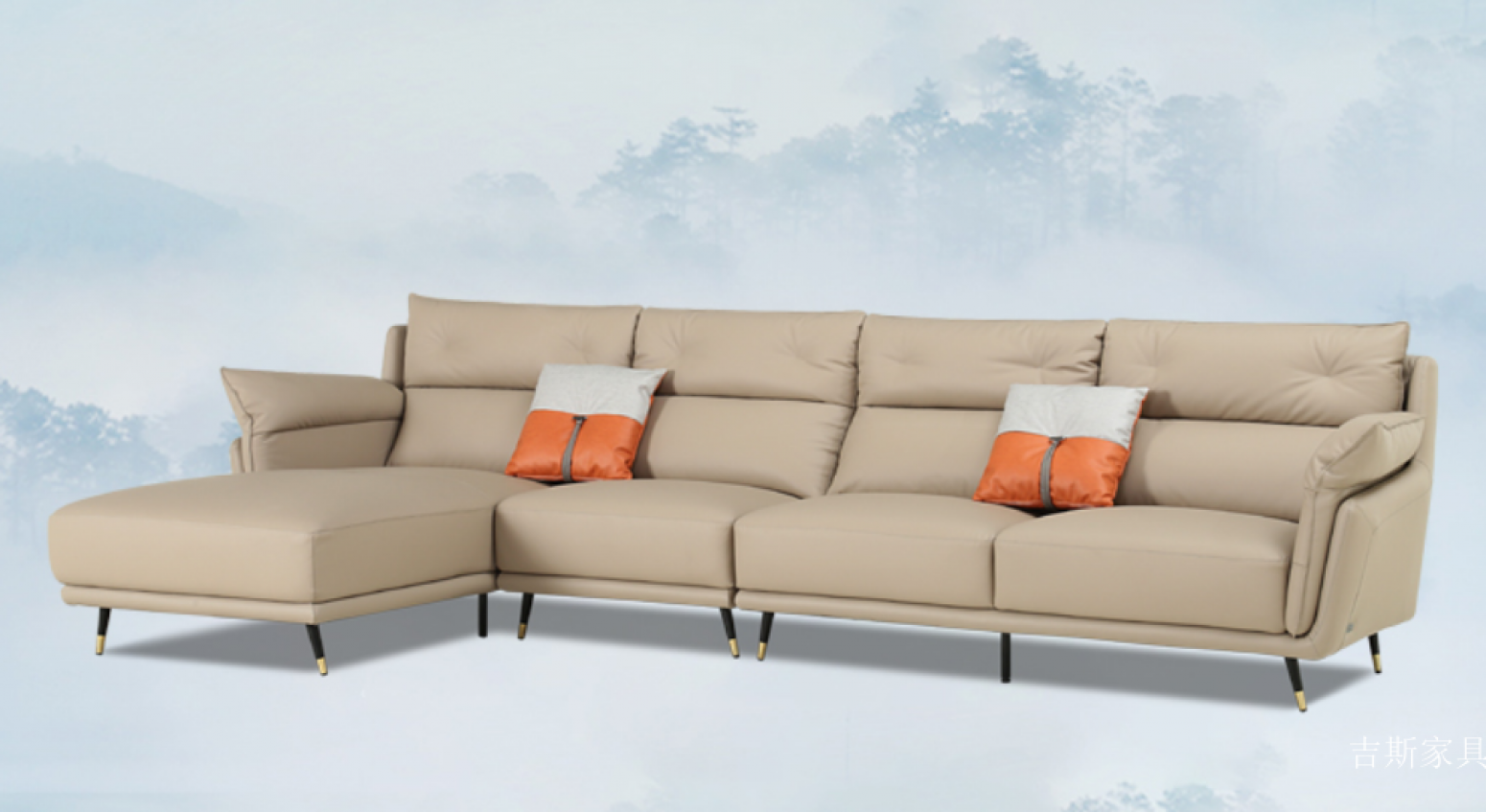 吉斯家具 Home Furniture Product 《Cynthia genuine leather sofa》【图0】