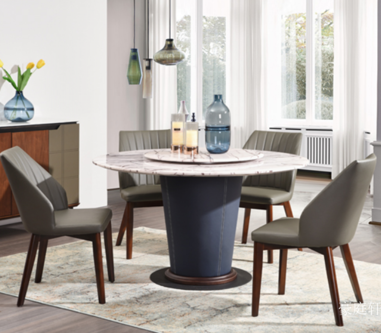 豪庭轩 Home Furniture product 《Minimalist Matching Dining Table and Chairs》