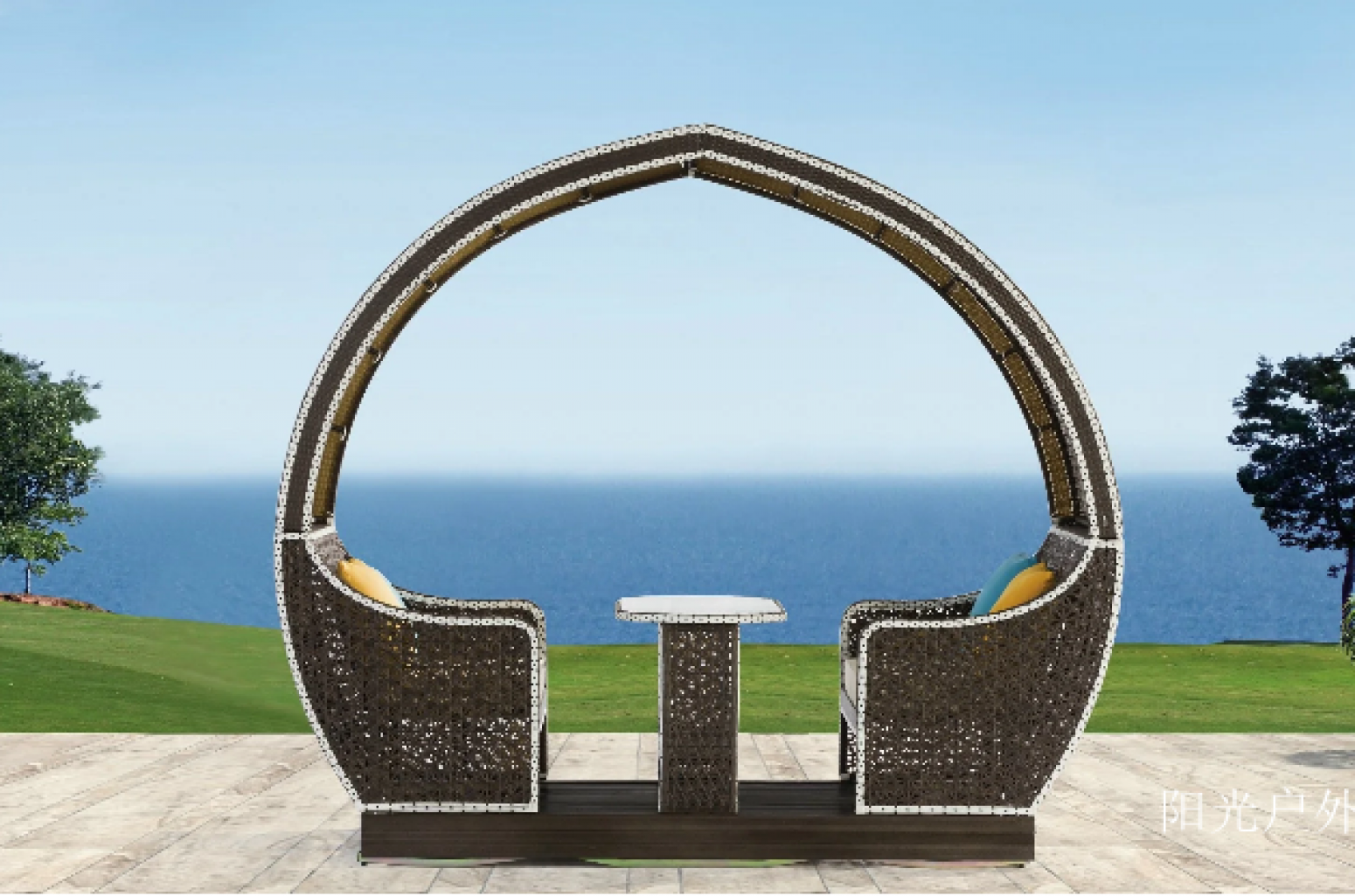 阳光户外 Outdoor furniture Product 《Rattan Rocking Chair with Canopy》【图3】