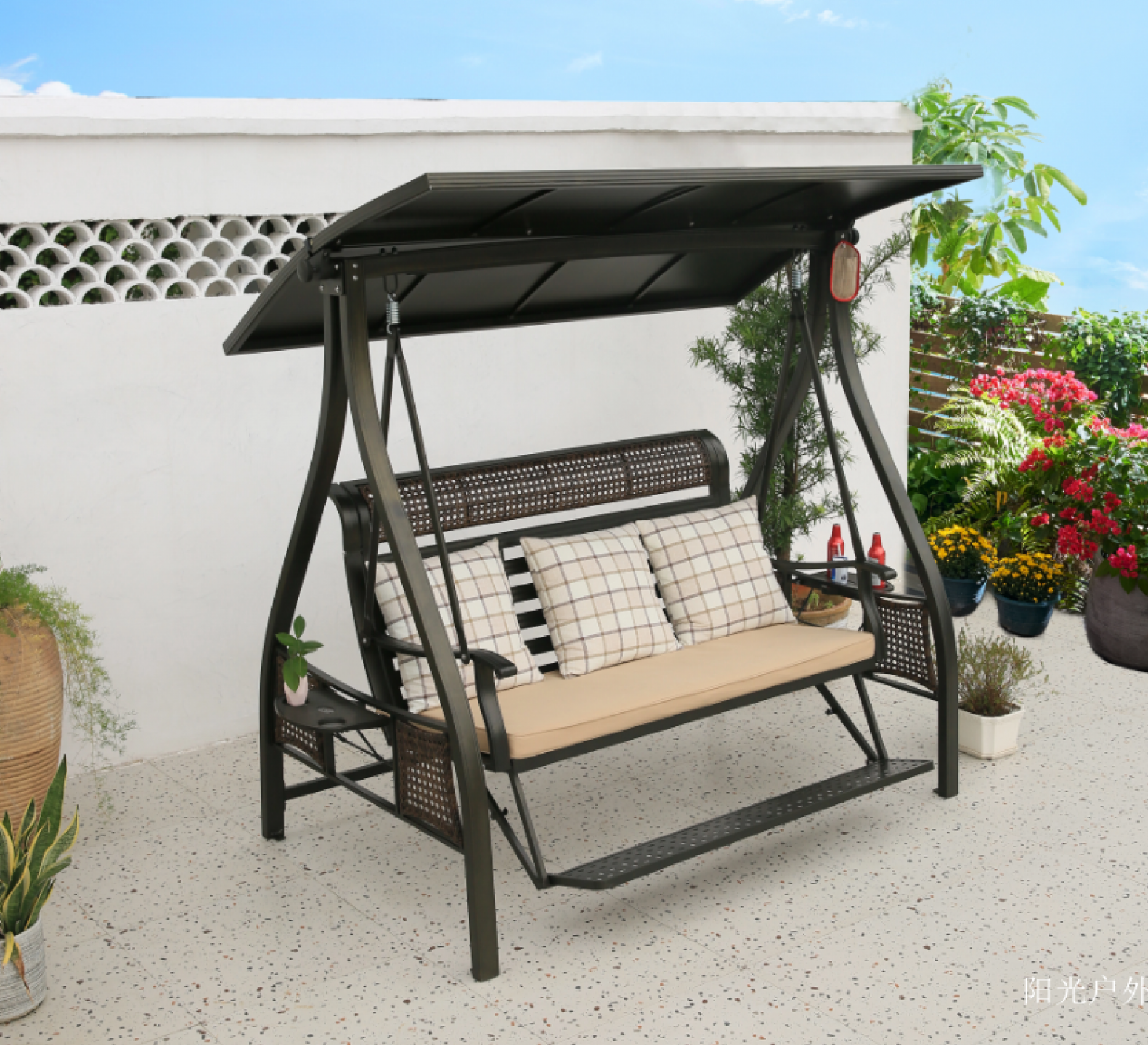 阳光户外 Outdoor furniture Product 《Three-Seater Aluminum Swing Chair》【图1】
