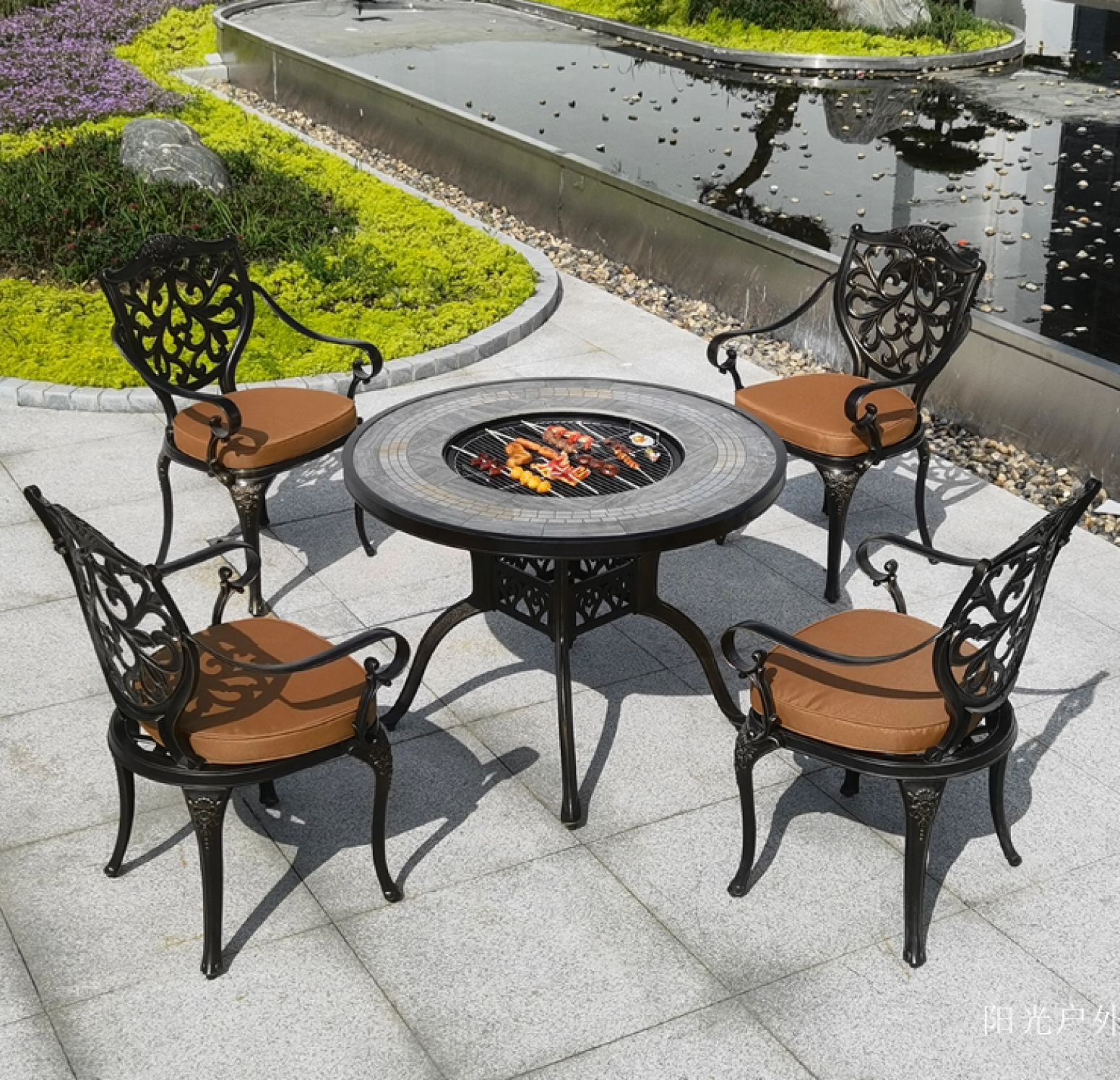 阳光户外 Outdoor furniture Product 《Cast aluminum barbecue garden table and chair set》【图1】
