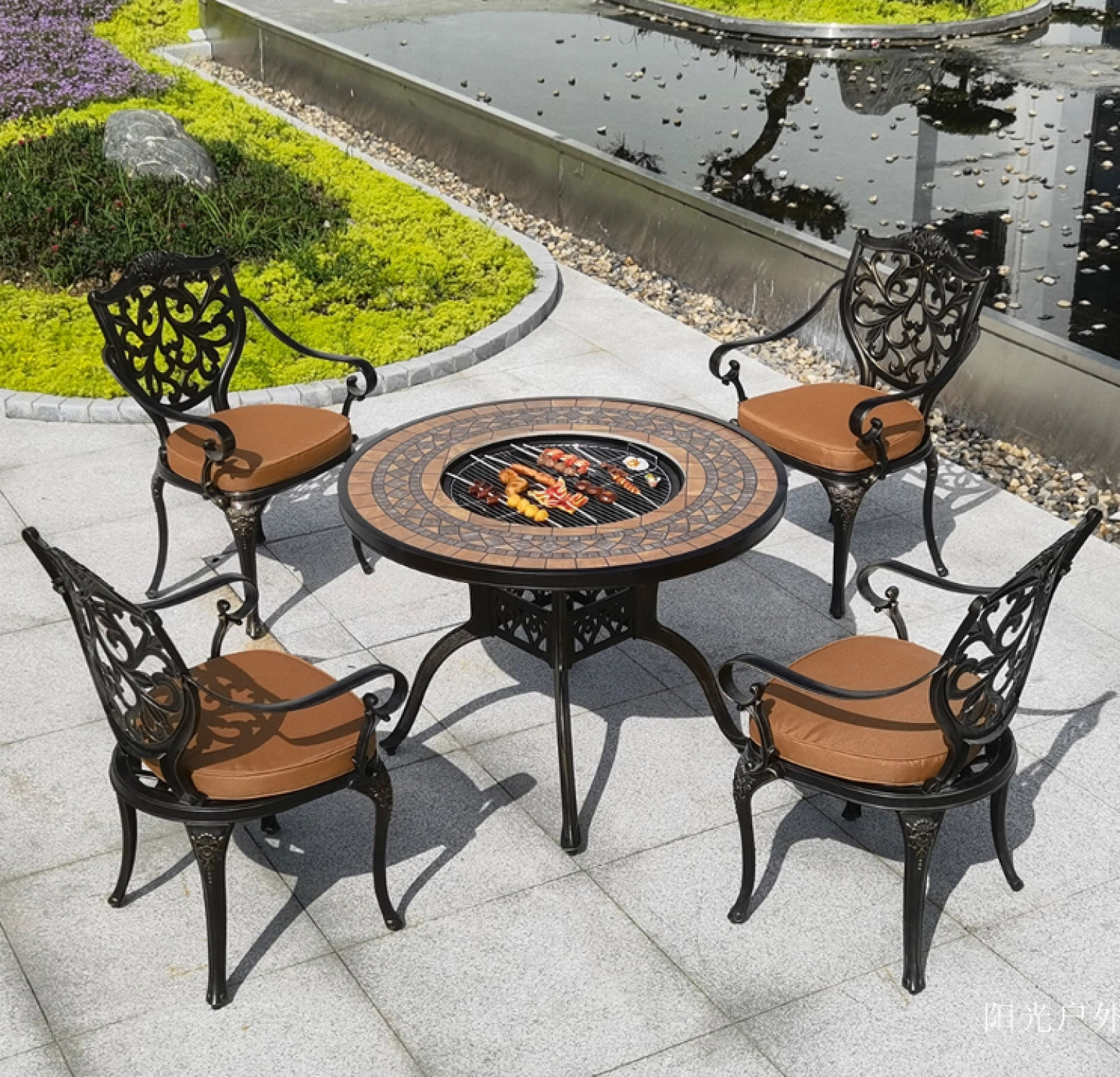 阳光户外 Outdoor furniture Product 《Cast aluminum barbecue garden table and chair set》【图2】