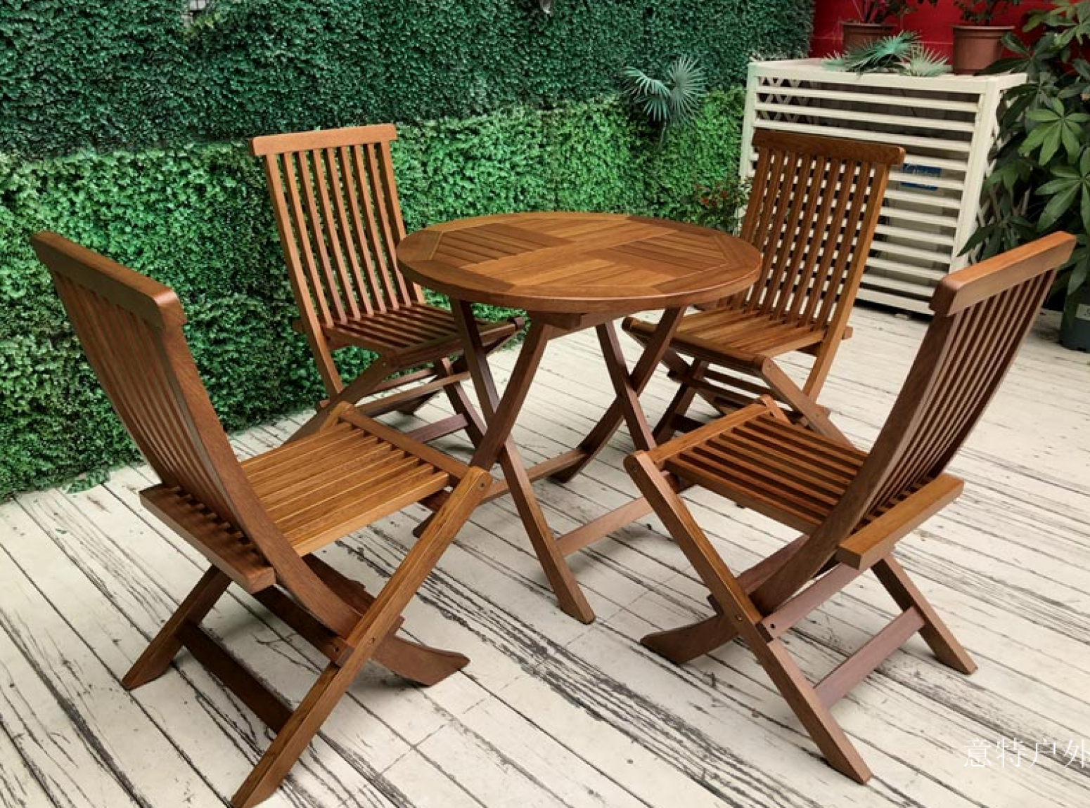 意特户外 Outdoor furniture Product 《Outdoor Solid Wood Comb-pattern Table&Chairs》【图0】