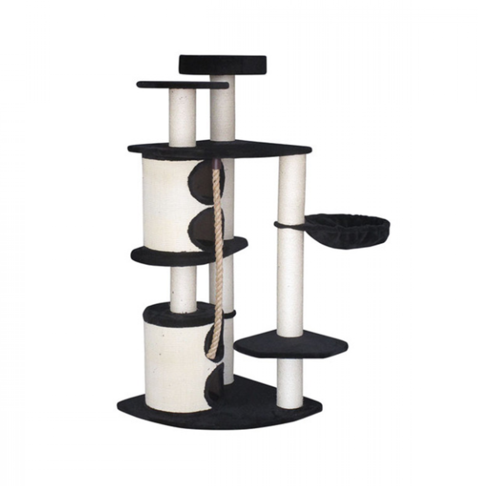 庆泉宠物 Pet furniture Product 《Black Minimalist Cat Tree》【图0】