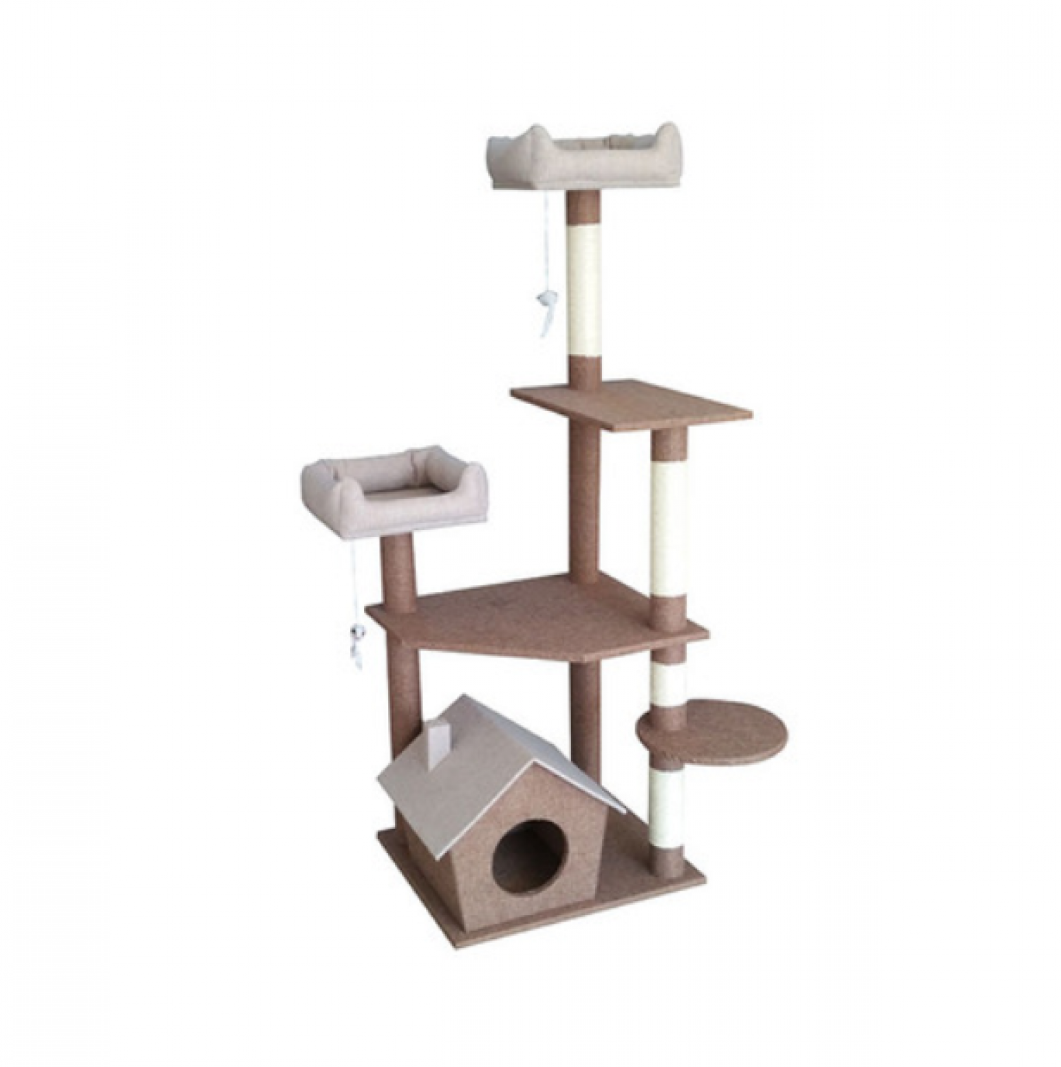 庆泉宠物 Pet furniture product 《Warm Brown Forest Cottage Cat Tree》