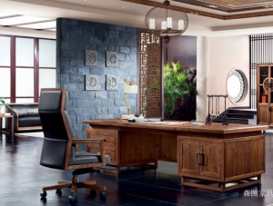 森图家具Office furnitureproduct《Neo-Chinese Style Solid Wood Executive Desk》议价
