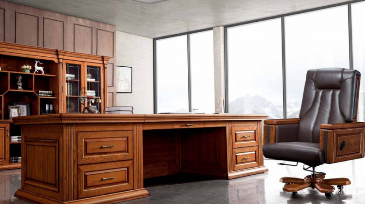 森图家具Office furnitureProduct《Classic Solid Wood Executive Desk》【图1】