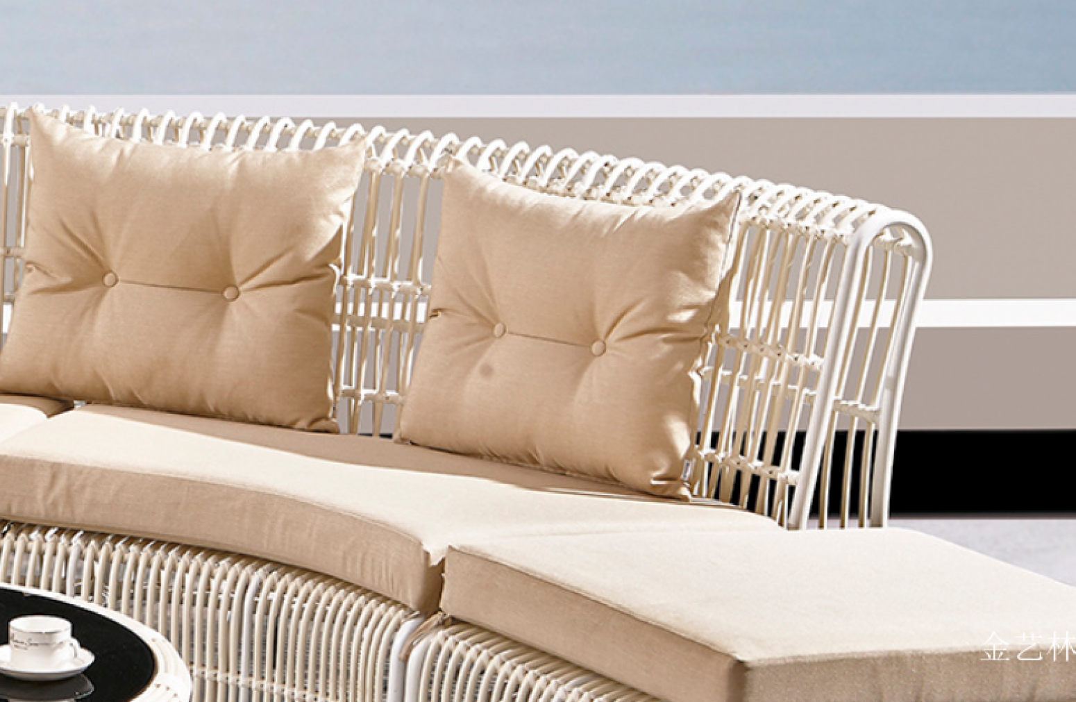 金艺林 Outdoor furniture Product 《Huanyu Curved Rattan Outdoor Sofa》【图3】
