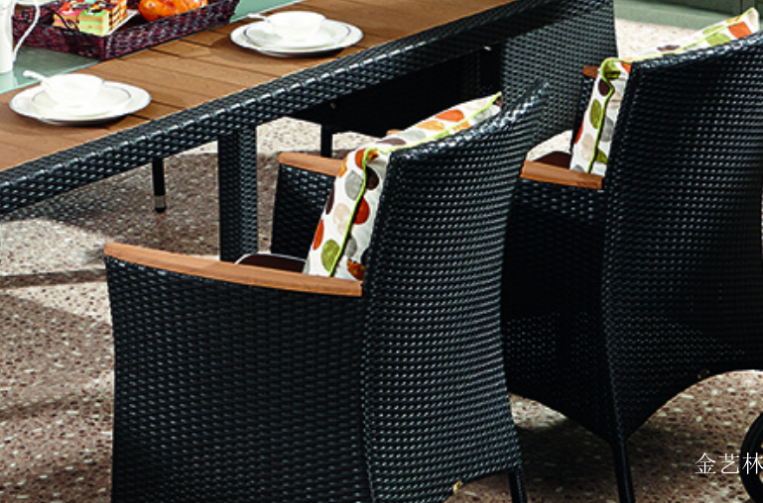 金艺林 Outdoor furniture Product 《Dark Brown Rattan-like Outdoor Dining Set》【图3】