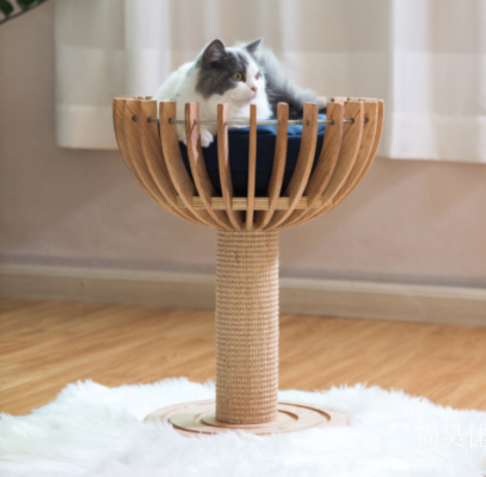 尚昊佳 Pet furniture Product 《American Red Oak High-Legged Cat Bed》【图1】