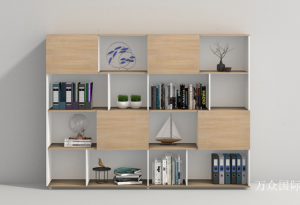 万众国际Office furnitureproduct《Wood Grain Color-Block Open File Cabinet》议价