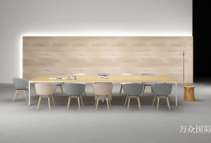 万众国际Office furnitureproduct《Light Wood Tone Simple Conference Table》议价