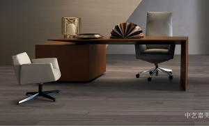 中艺嘉美Office furniture《Solid Wood Multi-Layer Board Hard-Upholstered Office Desk》