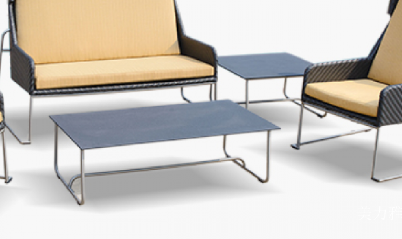 美力雅 Outdoor furniture Product 《Dark Brown Rattan-Woven Outdoor Sofa》【图0】